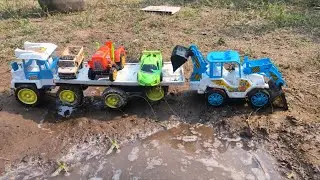 Heavy Rescue Mission! Tractor Truck and Car Stuck in Deep Mud.