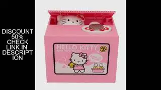 Kitty Cat Piggy Bank Action Figure Anime Cartoon Stealing Coins Kid Pink Cute Piggy Bank Money Safe