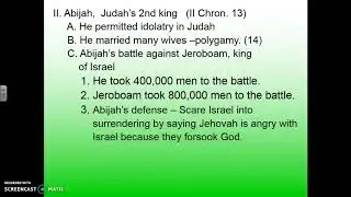 Abijah, Judah's 2nd King - II Chron. 13