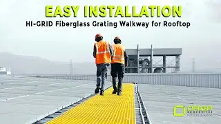 Easy Installation: HI-GRID Fiberglass Grating Walkway for Rooftop