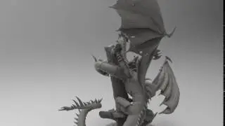 Female warrior on two headed dragon for Shieldwolf