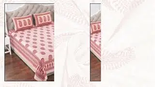 Hanshi Pure Cotton King Size Bedsheet with 2 ZIP pillow covers