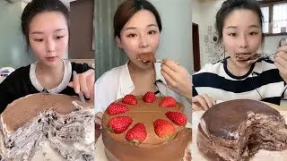 ASMR MUKBANG - MUKBANG SOUND - WHOLE CREAMY CHOCOLATE CAKE