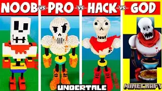 Minecraft Battle: NOOB vs PRO vs HACKER vs GOD: PAPYRUS from UNDERTALE BUILD CHALLENGE in Minecraft