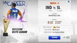 India Vs Srilanka Supreme Blitz League In Wcc3 | My Career Mode In Wcc3 |