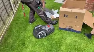Installing a Husqvarna Automower Aspire R4 robotic mower for the backyard #gardeningtips #gardening