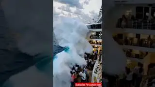 big wave into cruise ship due to tornado 😮thunderstorm#storm​ #hurricane​ #ship​ #northsea #trending