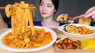 ASMR MUKBANG | Пряный и сливочный mala rosé tteokbokki, Makchang, Жареный картофель