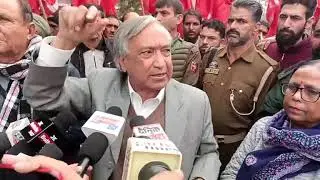 #kashmir CITU Protest at Jammu under the leadership of M.Y. Taragami #share @Nazirvlogs725 
