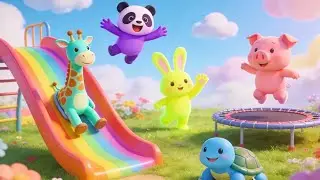 Happy Animal Rainbow Rhythm Party 🌈🎶🐾 | Fun Kids Music Mix, Color Learning & Dancing Animals!