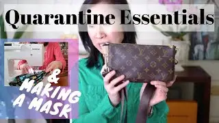 Everyday Handbag Essentials - LV Pochette Accessoires | Quarantine Edition + Making a Mask