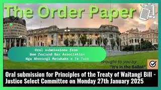 New Zealand Bar Association Oral Submission - Principles of the Treaty of Waitangi Bill