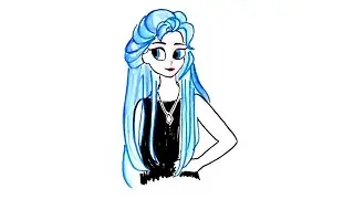 Elsa with Modern clothing 💖 || Disney Princess Part 14 || Easy Drawing and Coloring