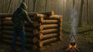 #3 Episode 3: Building Bushcraft Walls + Birch Sap Tapping & Campfire Chicken 🍗🌲