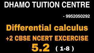 Differential calculus for +2 CBSE in Tamil - NCERT Exercise 5.2 sums in Tamil ( 1 - 8 )