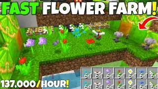 Minecraft Bedrock: FAST FLOWER / BONEMEAL Farm Tutorial! 136,000/Hour! MCPE Xbox PC PS5 Switch
