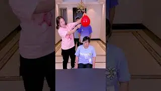Second balloon cutting challenge! Invite friends to play! #Funny #Party Game #Family Game