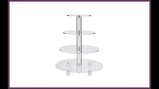 Four Tier Round Wedding Acrylic Cupcake Stand Tree Tower Cup Cake Display by Jusalpha Review
