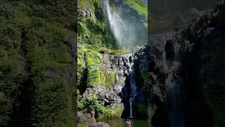 Waterfall in Faj&atilde; Grande - Lajes das Flores, Flores Island, A&ccedil;ores #travel #a&ccedil;ores #waterfall