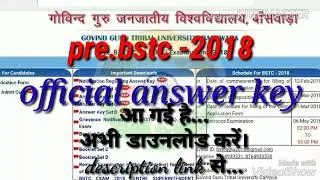 Pre.bstc -2018  official answer key set -A/ set-B/set&C /set-D /description Link we download kare