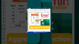 Ignore errors & get your correct SUM total | Excel AGGREGATE Function. #excel