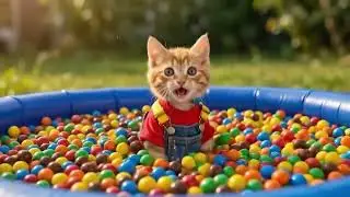 A Dream Come True: Mama Cat Takes Kitten to a Magical Stream Bath.
