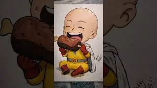 Saitama Drawing In Cute Style #artshorts #ytshorts #drawing #shorts #saitama #anime