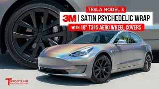 Потрясающая психоделическая пленка для Tesla Model 3! Атлас и дикие цвета превращают образ в нечто неземное.