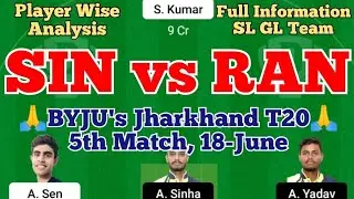 SIN vs RAN Dream11 Prediction | SIN vs RAN Dream11 Team | sin vs ran today match team |