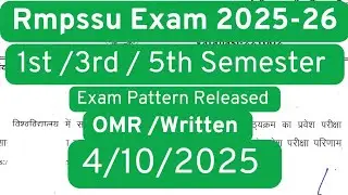 RMPSU New Exam Pattern 2025 💥 | Question Pattern Pattern Rmpsu | Session 2025-26 All Students #RMPSU