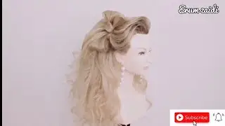 Beautiful hair style with curling tong 💕👌