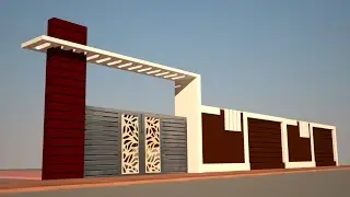 Entrance Gate and Wall Design in 3Ds Max.