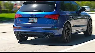Звук выхлопной системы AUDI SQ5 с ВИБРАЦИОННЫМИ РЕЗОНАТОРАМИ и удалением глушителя.