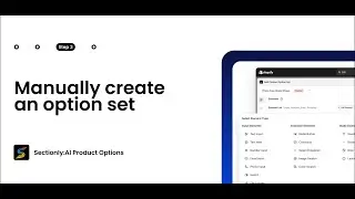 How to create option sets manually on Sectionly AI Product Option