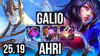 GALIO vs AHRI (MID) | 6/0/22, 40k DMG, Dominating | KR Master | 25.19