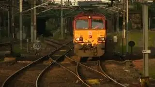 DBS 66108 passes Manors Newcastle Inverness to Tees Yard Pipe Wagons 18th August 2016