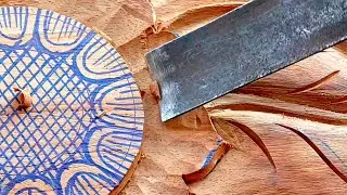 Beautiful flower and leaf carving wood