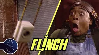 A washing machine flies towards their heads in 'Tip The Skip' | Flinch