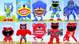 ALL NEW SONIC BLUE VS CTHULHU SONIC VS ALL NEW POPPY PLAYTIME3 VS MECHATITAN BEAR in GARRY'S MOD!!!