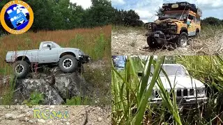 Camel Trophy Land Rover - Toyota Hilux - Short Safari trip - Offroad Scale RC 046 SHERPA