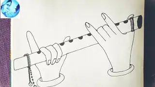 Very easy to draw krishna holding basuri#myart #vairalvideo #viral #trendingvideo #letestvideo 