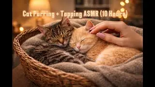 Cat Purring + Tapping ASMR (10 Hours) Cozy Sleep, Deep Relaxation, Anxiety Relief (No Music)