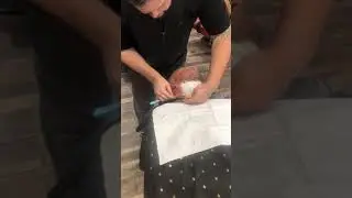 Ritchie the Barber Shaves client w/ feather artist club razor