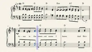 Jesus Is The Sweetest Name I Know (Key of D with Chords)