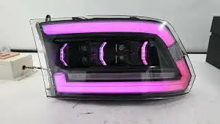 TT-ABC RGB Headlights for 2009-2018 Dodge RAM 1500,2013-2018 Dodge RAM 1500 2500 Headlamp