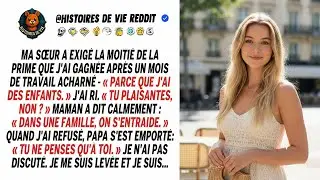 Ma sœur exige la moitié de ma prime pour ses enfants. J'ai refusé, et elle a explosé.