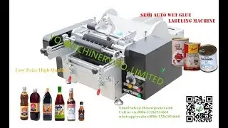 tabletop cold glue labeling machine for metal tin paper label pasting labeller