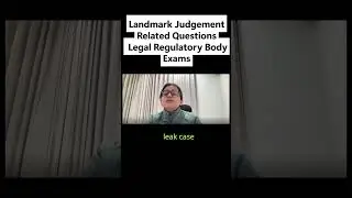 Landmark Judgement Related Questions Legal Regulatory Body Exams   #lawexams #exam