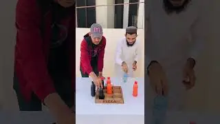 Bottle flip Tic Tac Toe challenge #tictactoe #game #competition #challenge #challengegame #shorts
