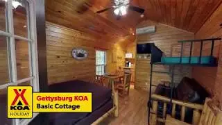 VIRTUAL TOUR Gettysburg KOA Basic Cottage Walkthrough 1
